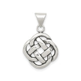 Sterling Silver Celtic Knot Pendant with Interwoven Design Symbolizing Unity and Eternity