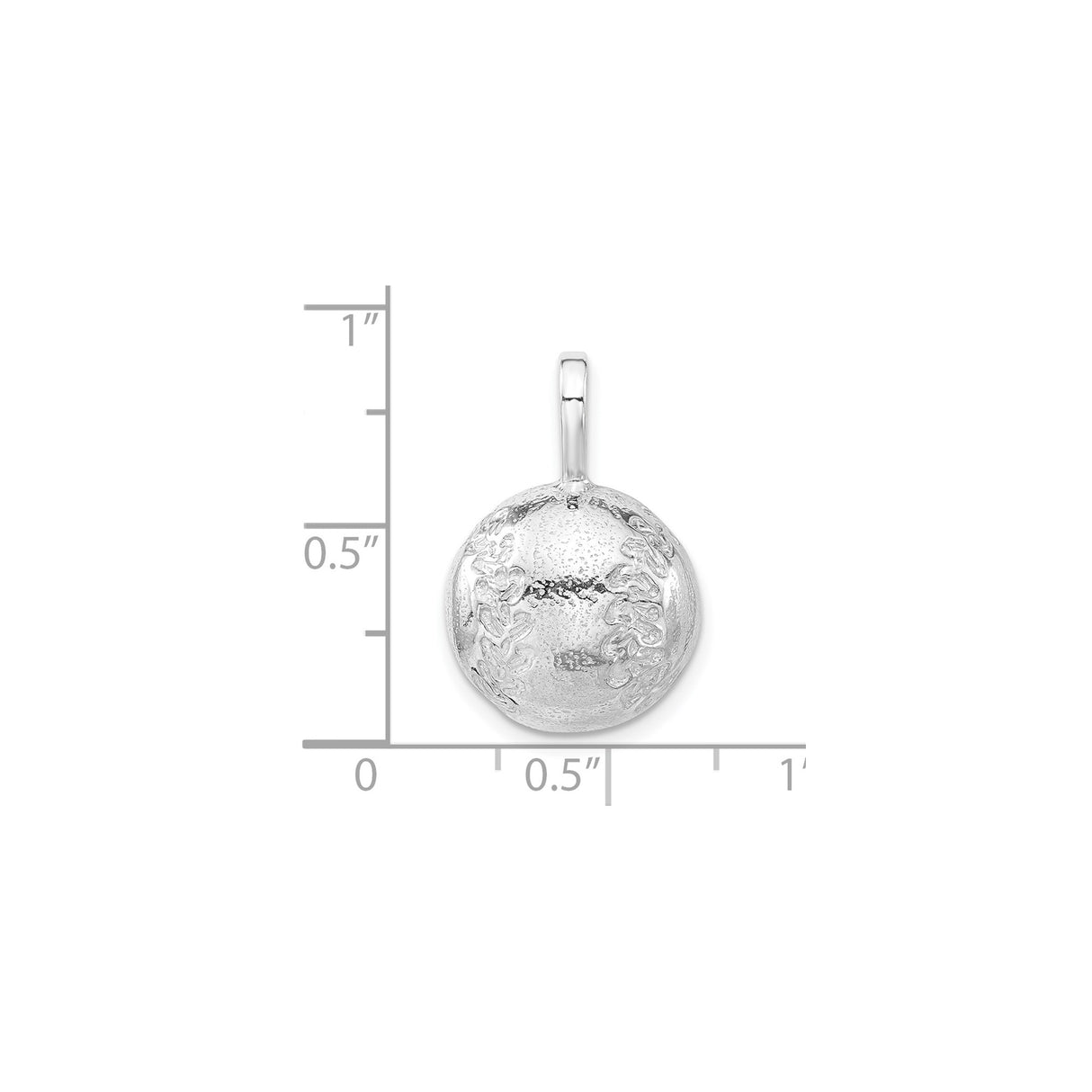 Sterling Silver Baseball Pendant with Realistic Stitching Design for Athletes and Fans