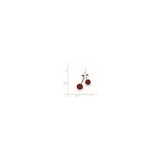 Sterling Silver Cherry Pendant with Red Enamel and Green Leaf Detail, Playful Fruit Charm for Women