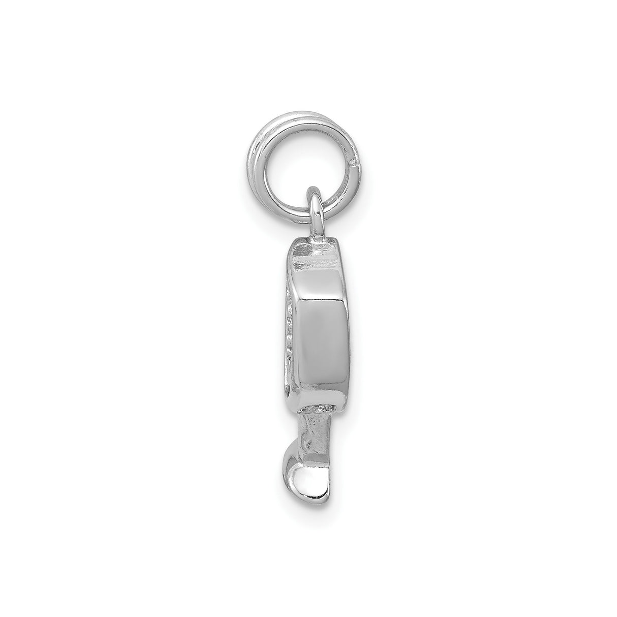 Sterling Silver Champagne Glass Pendant with Cubic Zirconia, Bubble Design Charm for Women