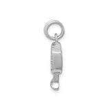 Sterling Silver Champagne Glass Pendant with Cubic Zirconia, Bubble Design Charm for Women
