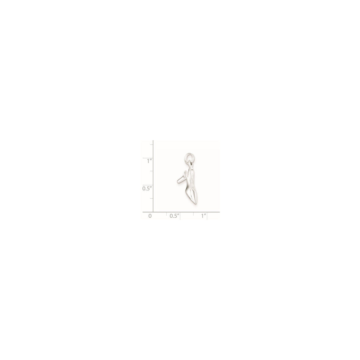 Sterling Silver High Heel Shoe Charm Pendant, Polished Stiletto Design for Women
