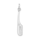 Sterling Silver Comb Pendant, Miniature Hair Comb Charm for Barbers and Stylists