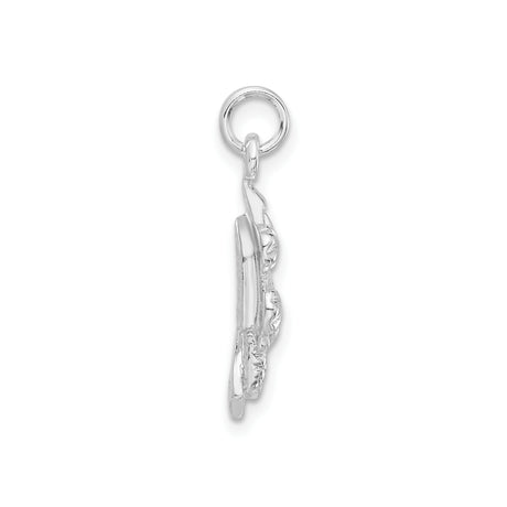 Sterling Silver Cuckoo Clock Charm Pendant with Leaf and Pinecone Design