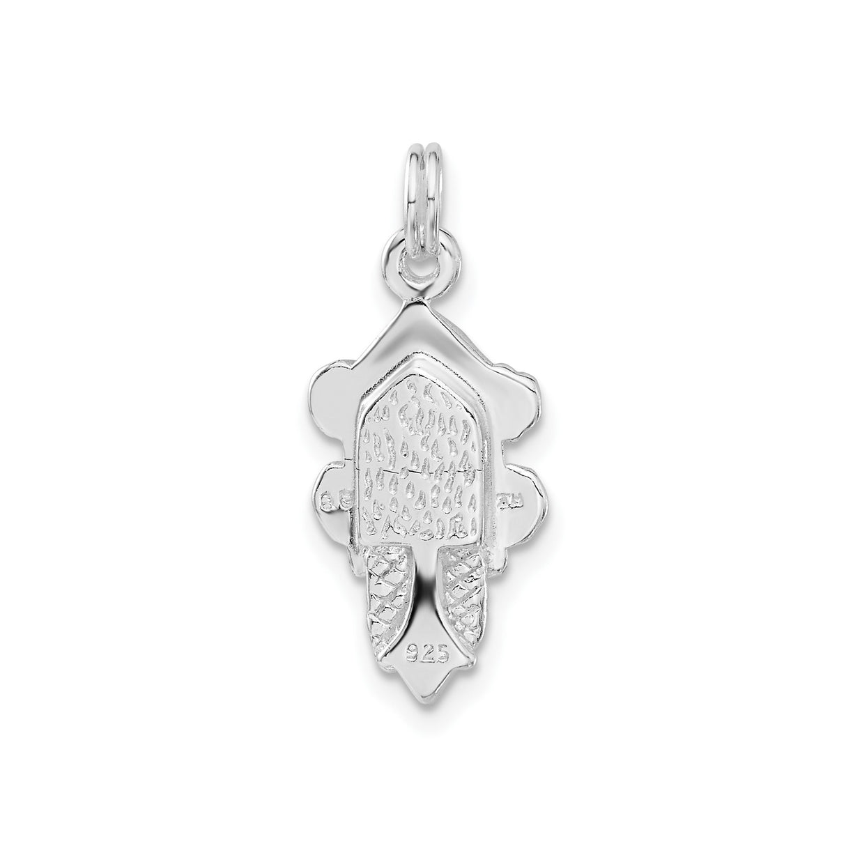 Sterling Silver Cuckoo Clock Charm Pendant with Leaf and Pinecone Design