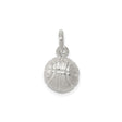 Sterling Silver Basketball Charm Pendant with Textured Ball Design, Unisex Sports Jewelry