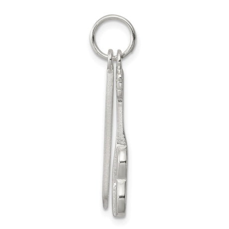 Sterling Silver Violin and Bow Pendant, Miniature Music Charm for Men and Women