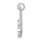 Polished Guitar Charm Pendant in Real 925 Sterling Silver