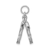 Sterling Silver Handcuff Pendant Charm, Miniature 3D Cuffs, Edgy Unisex Jewelry