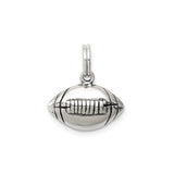 Sterling Silver Football Charm Pendant with Detailed Stitching Design, Unisex Sports Theme