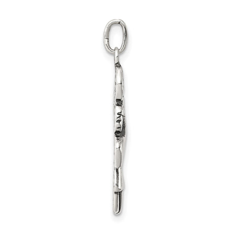 Sterling Silver Cheerleader Pendant with Midair Pose and Pom Pom Design