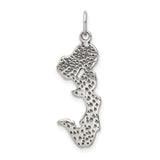 Sterling Silver Cheerleader Pendant with Midair Pose and Pom Pom Design