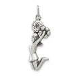 Sterling Silver Cheerleader Pendant with Midair Pose and Pom Pom Design