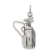 Sterling Silver Golf Bag Pendant with Detailed Clubs, Unisex Sports Charm for Golf Lovers