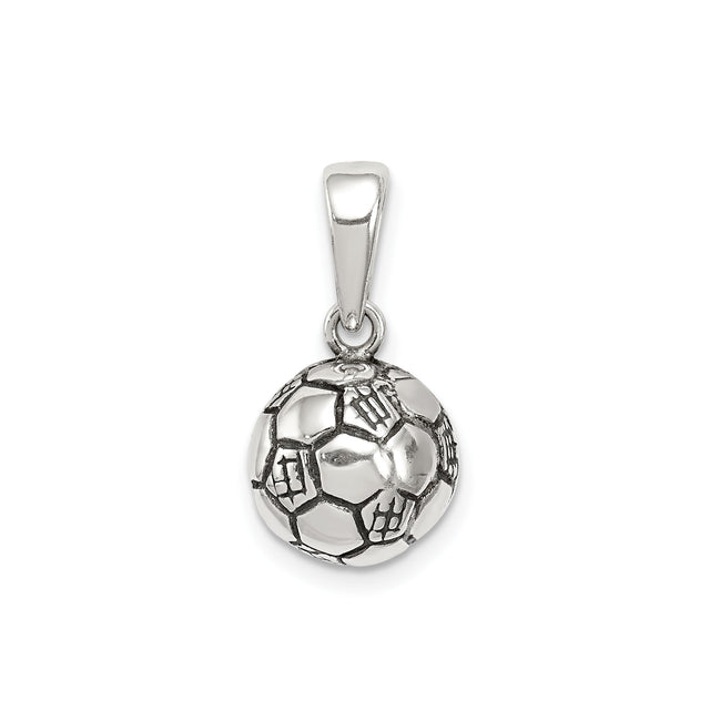Sterling Silver Soccer Pendant with Team Crests, Sports Charm for Men or Women