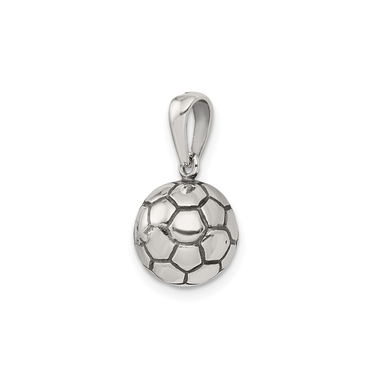 Sterling Silver Soccer Pendant with 3D Ball Design, Sports Charm for Men, Women, or Youth