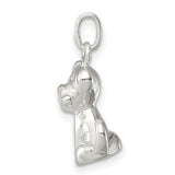Sterling Silver Dog Charm Pendant with Playful Puppy and Bone, Whimsical Pet Jewelry