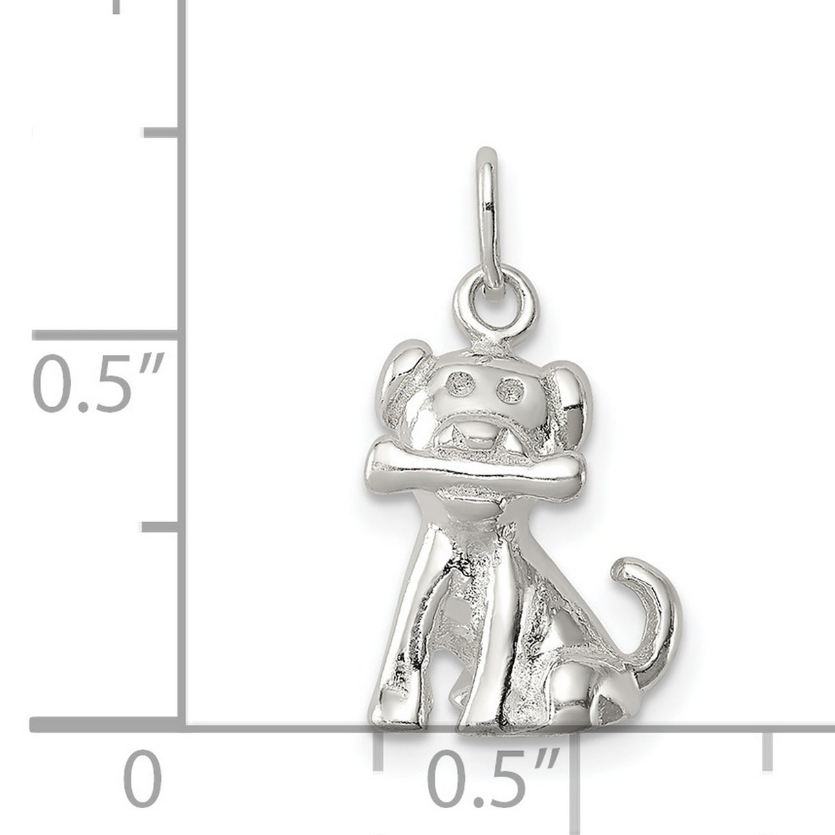 Sterling Silver Dog Charm Pendant with Playful Puppy and Bone, Whimsical Pet Jewelry