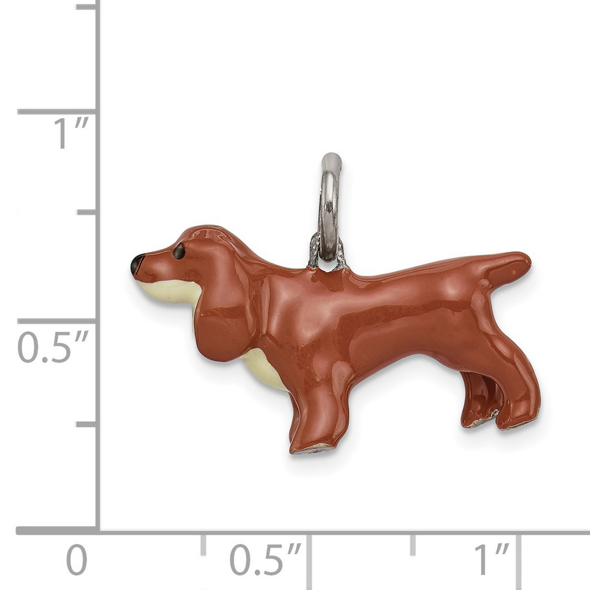 Sterling Silver Dachshund Pendant with Brown Enamel Dog Charm, Pet Memorial Jewelry