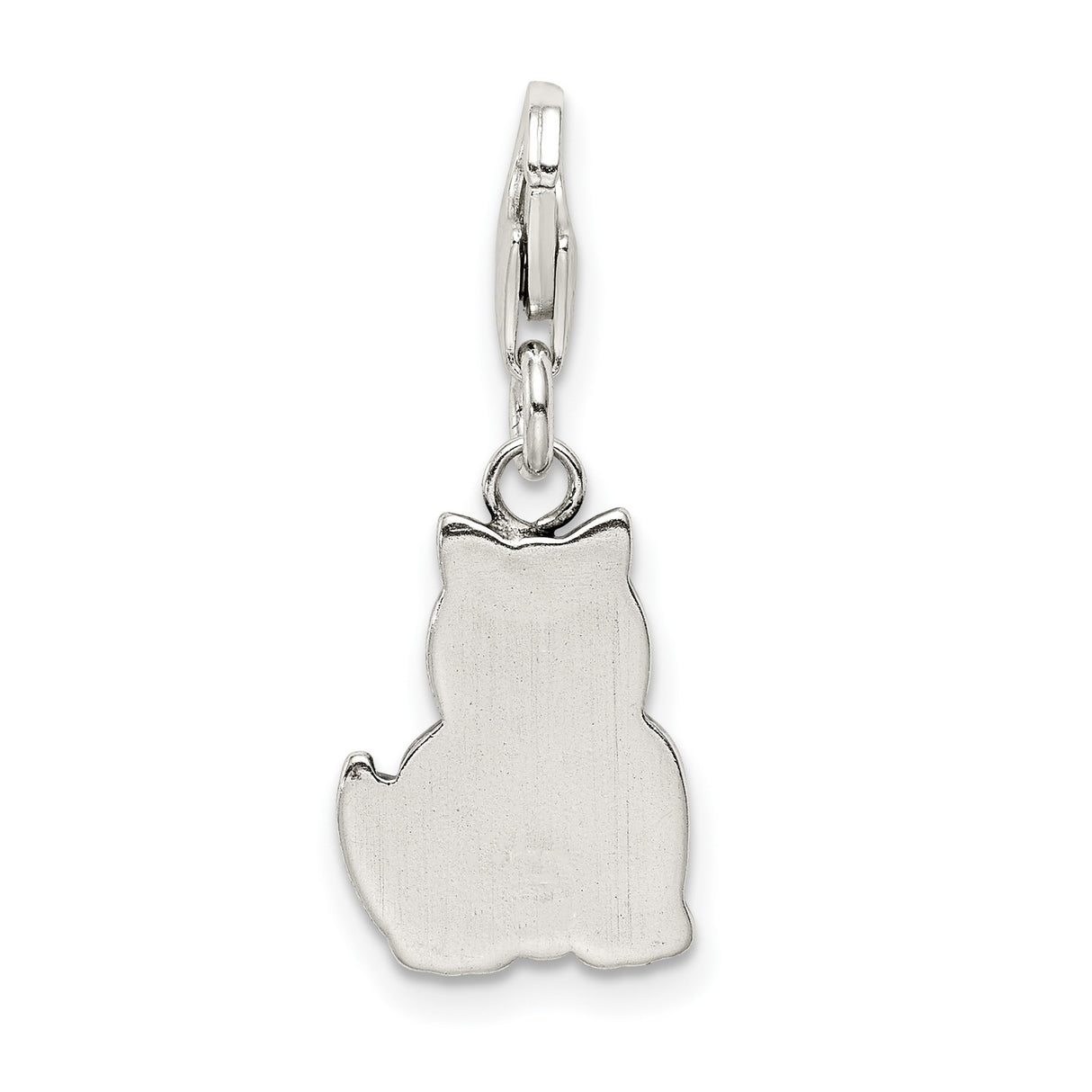 Antiqued Cat Charm Pendant in Real 925 Sterling Silver