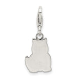 Antiqued Cat Charm Pendant in Real 925 Sterling Silver