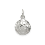 Sterling Silver Soccer Pendant with Hexagon Ball Design, Unisex Sports Charm