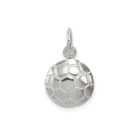 Sterling Silver Soccer Pendant with Hexagon Ball Design, Unisex Sports Charm