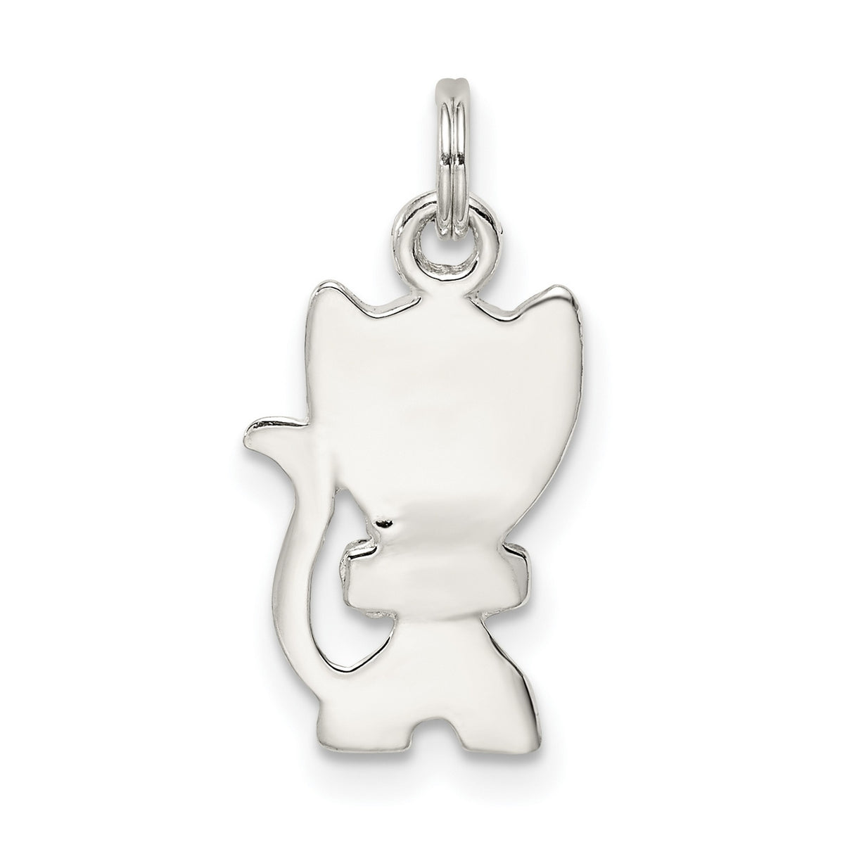 Enameled Cat Charm Pendant in Real 925 Sterling Silver