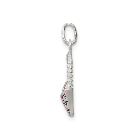 Sterling Silver Easter Basket Charm Pendant with Enamel Eggs and Bow, Christian Holiday Jewelry