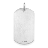 Personalize Graduation Dog Tag Charm Pendant in Real 925 Sterling Silver