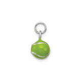 Sterling Silver Tennis Ball Pendant with Bright Green Enamel, Sports Charm for Fans and Players