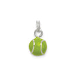Sterling Silver Tennis Ball Pendant with Bright Green Enamel, Sports Charm for Fans and Players