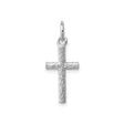 Sterling Silver Cross Pendant with Branch Texture, Rustic Spiritual Design for Men and Women