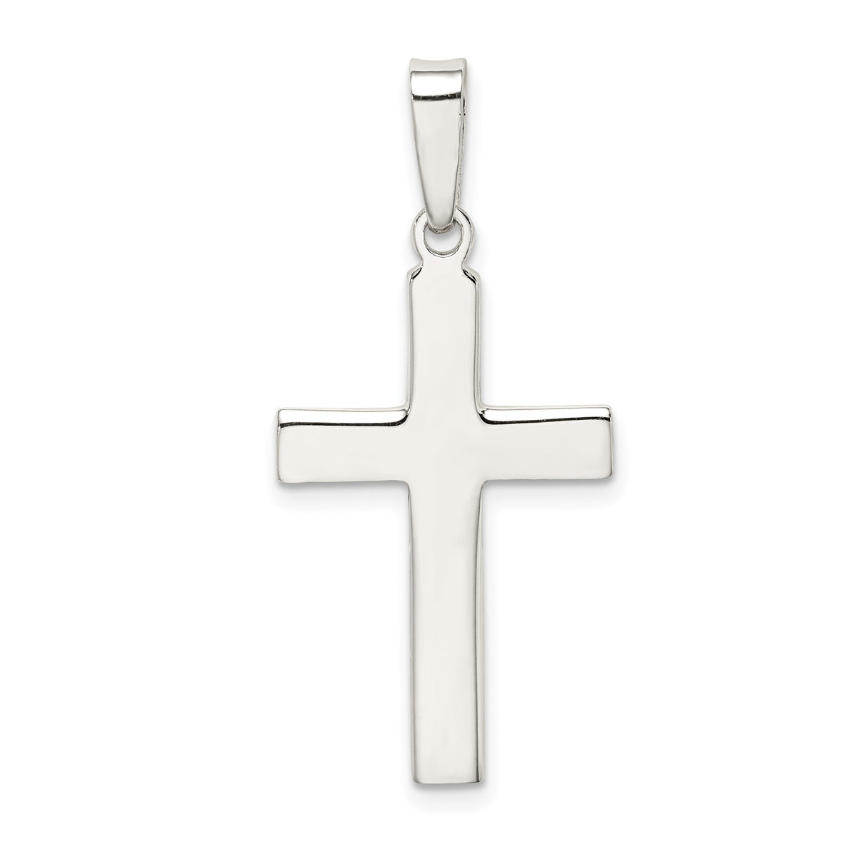 Sterling Silver Cross Pendant with Matte Finish and Clean Lines for Men and Women