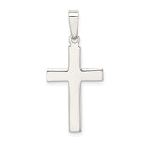 Sterling Silver Cross Pendant with Matte Finish and Clean Lines for Men and Women