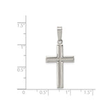 Sterling Silver Cross Pendant with Matte Finish and Clean Lines for Men and Women