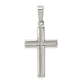 Sterling Silver Cross Pendant with Matte Finish and Clean Lines for Men and Women
