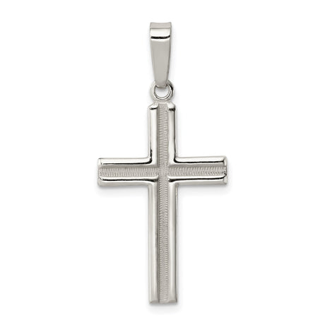 Sterling Silver Cross Pendant with Matte Finish and Clean Lines for Men and Women