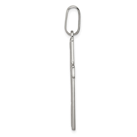 Sterling Silver Cross Pendant with Raised Latin Cross Detail, Modern Christian Design