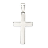 Sterling Silver Cross Pendant with Raised Latin Cross Detail, Modern Christian Design