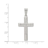 Sterling Silver Cross Pendant with Raised Latin Cross Detail, Modern Christian Design