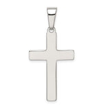 Sterling Silver Cross Pendant, Smooth Mirror Polish Religious Charm for Men and Women