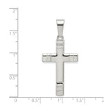 Sterling Silver Cross Pendant with Clean Lines and Mirror Finish for Men and Women