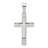 Sterling Silver Cross Pendant with Clean Lines and Mirror Finish for Men and Women