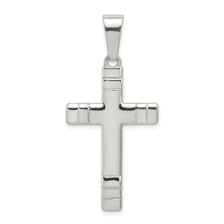 Sterling Silver Cross Pendant with Clean Lines and Mirror Finish for Men and Women