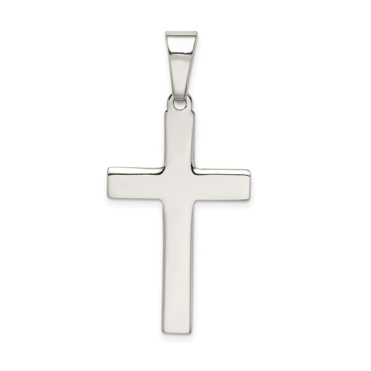 Sterling Silver Cross Pendant with Mirror Finish Latin Cross Design for Men and Women
