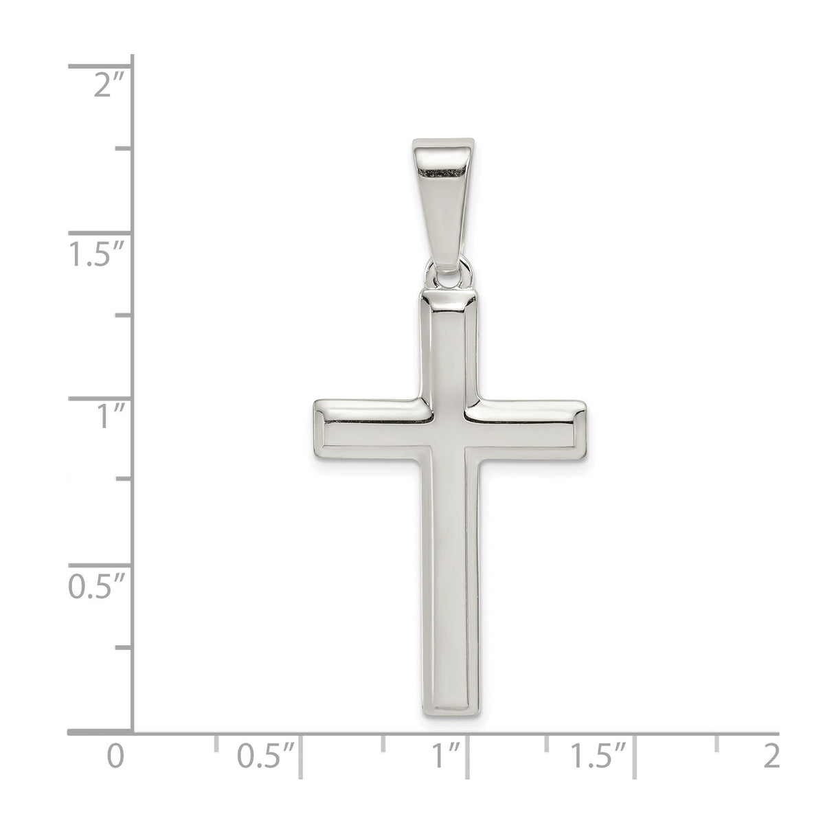 Sterling Silver Cross Pendant with Mirror Finish Latin Cross Design for Men and Women