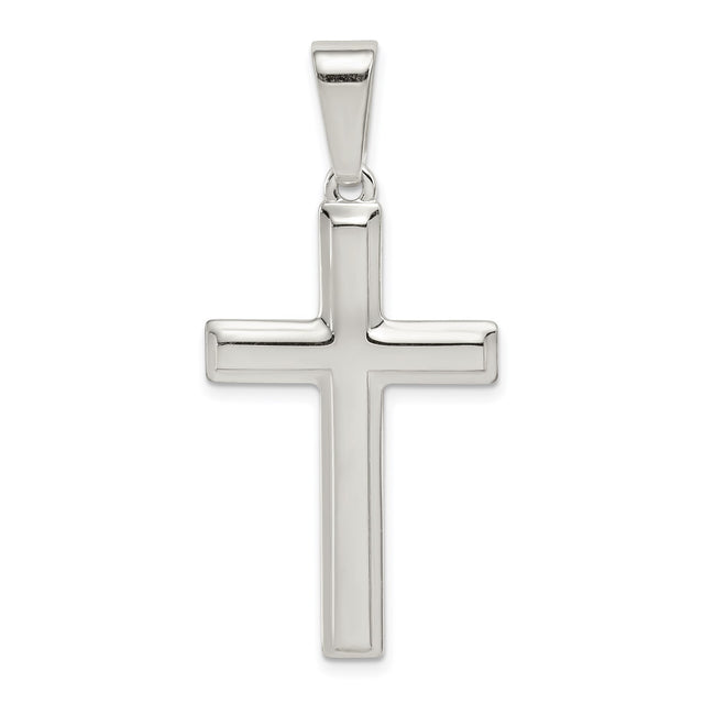 Sterling Silver Cross Pendant with Mirror Finish Latin Cross Design for Men and Women