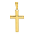 Sterling Silver Cross Pendant with Polished Yellow Gold Christian Design for Men and Women