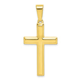 Sterling Silver Cross Pendant with Polished Yellow Gold Christian Design for Men and Women